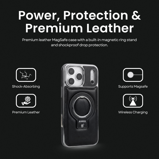 Integrated MagSafe Ring Business Leather Case