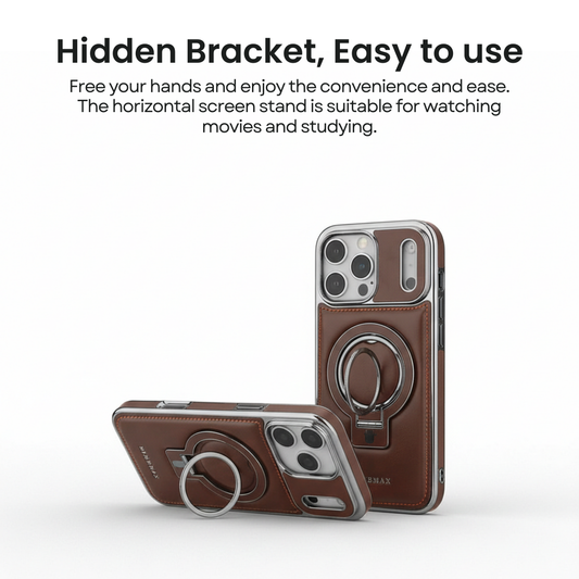 Integrated MagSafe Ring Business Leather Case